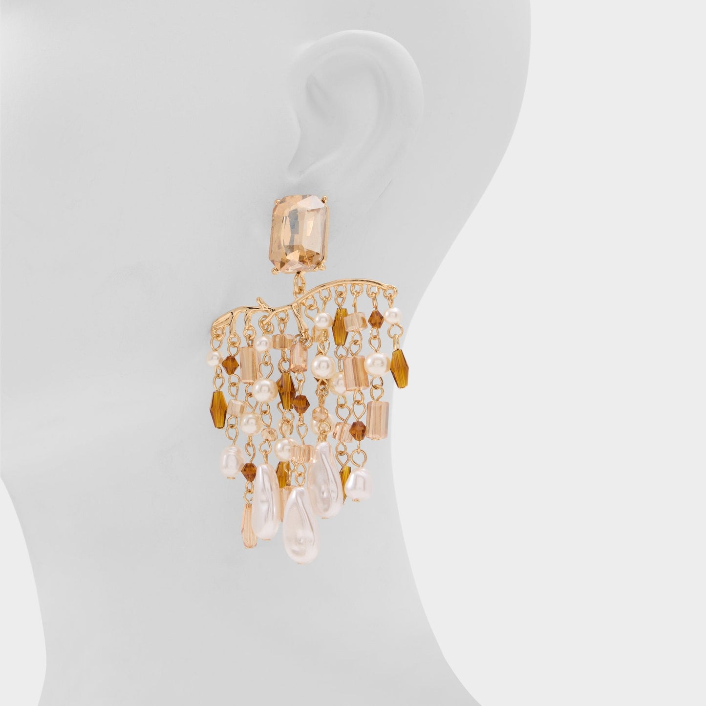 Goldest in Champagne - Chandelier earrings - Champagne