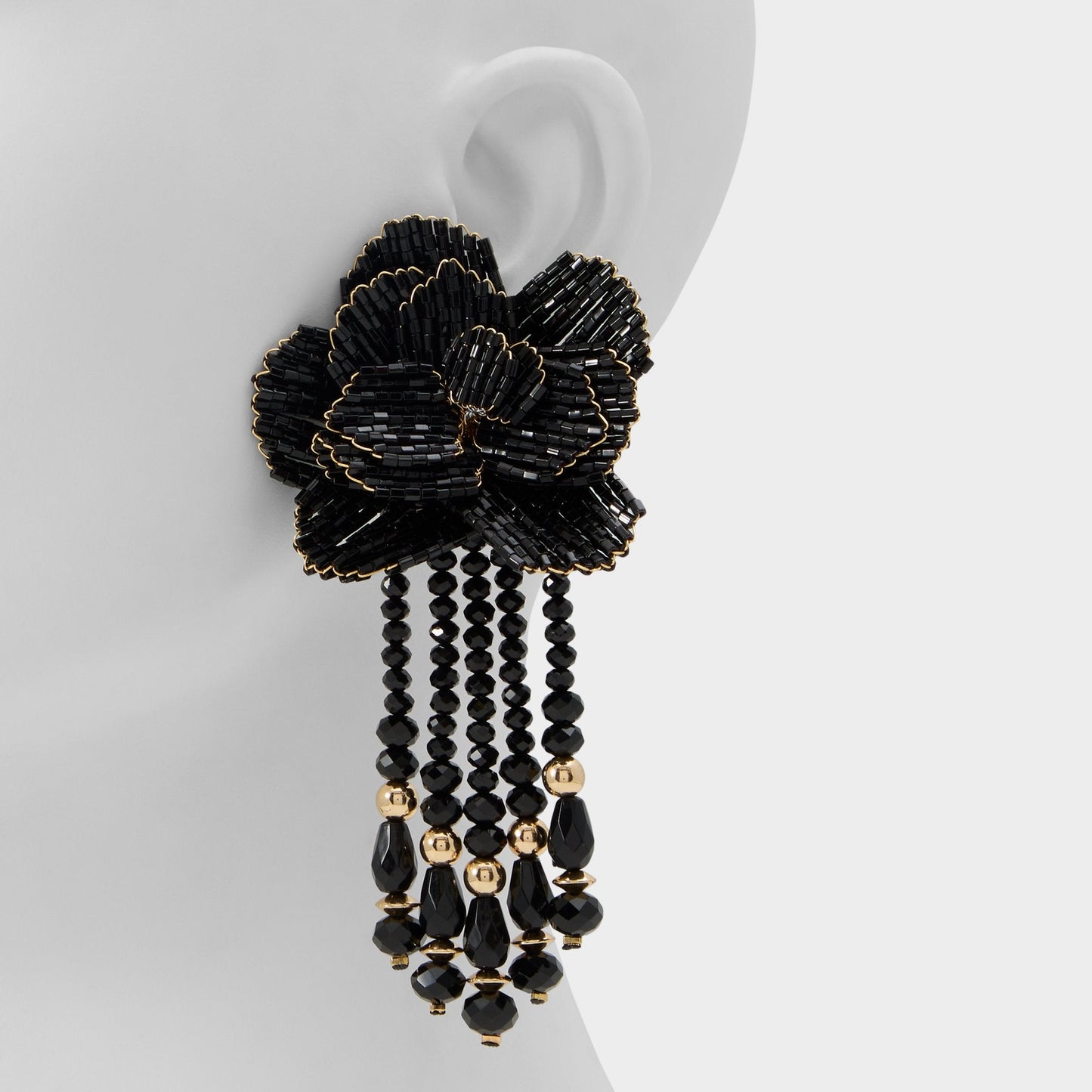 Petalia Black/Gold Multi Women's Earrings - Statement earrings - Black/gold multi