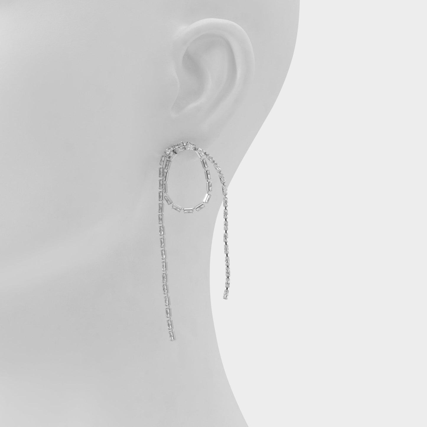 Wude in Silver Clear Multi - Chandelier earrings - Silver/clear multi