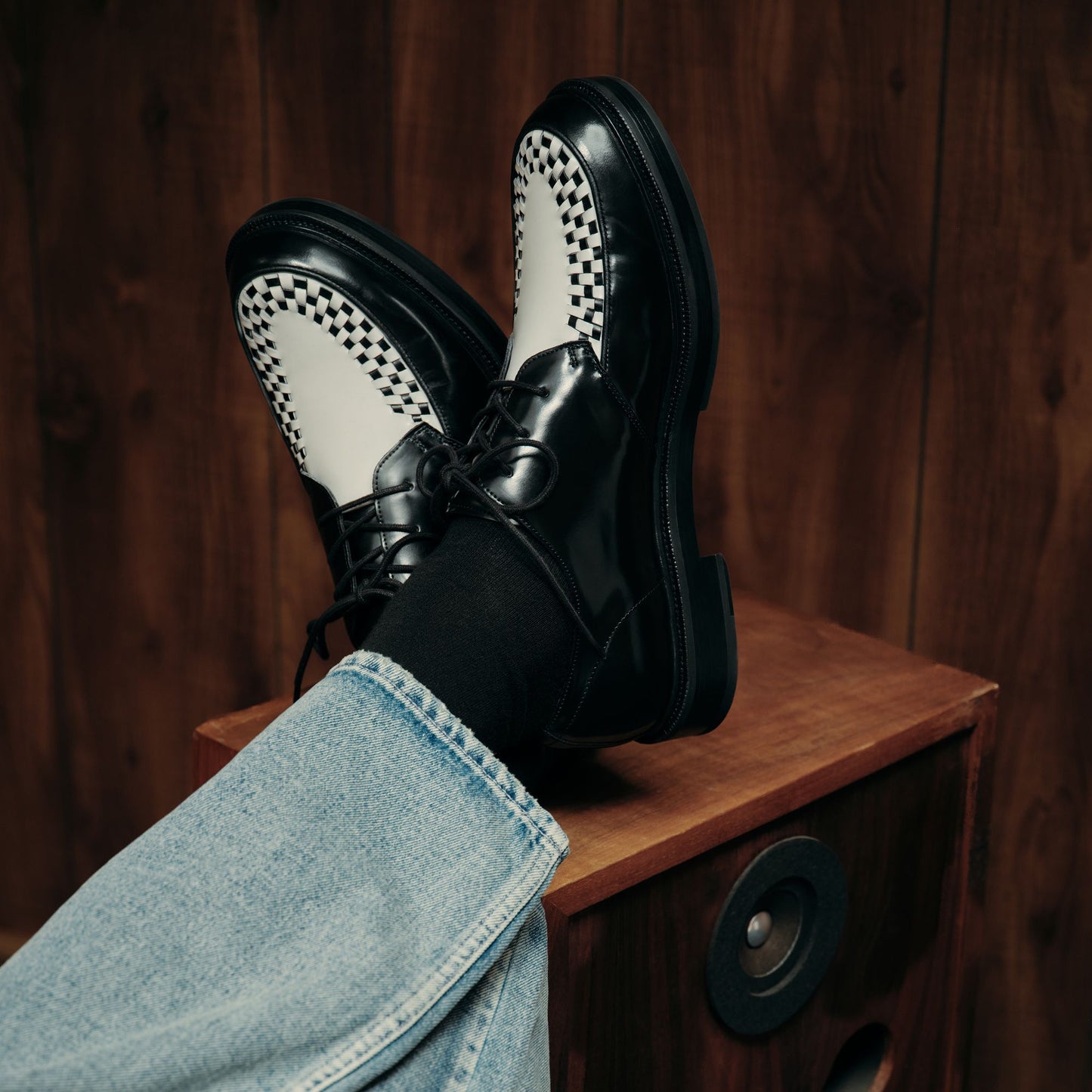 Rocco in Black White - Oxford shoe - Black/White