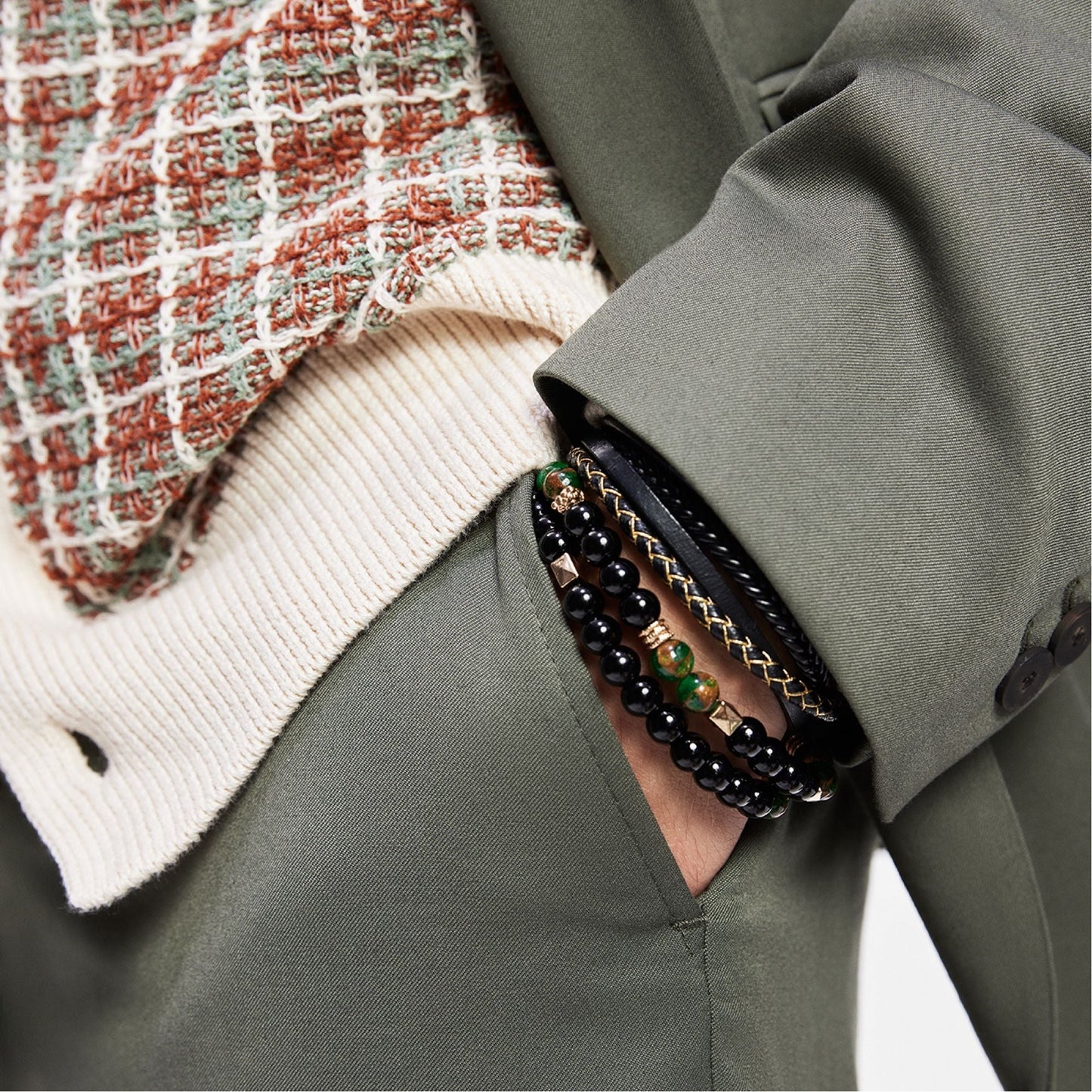 Alderbrae Dark Green Men's Jewelry - Bracelet - Dark green