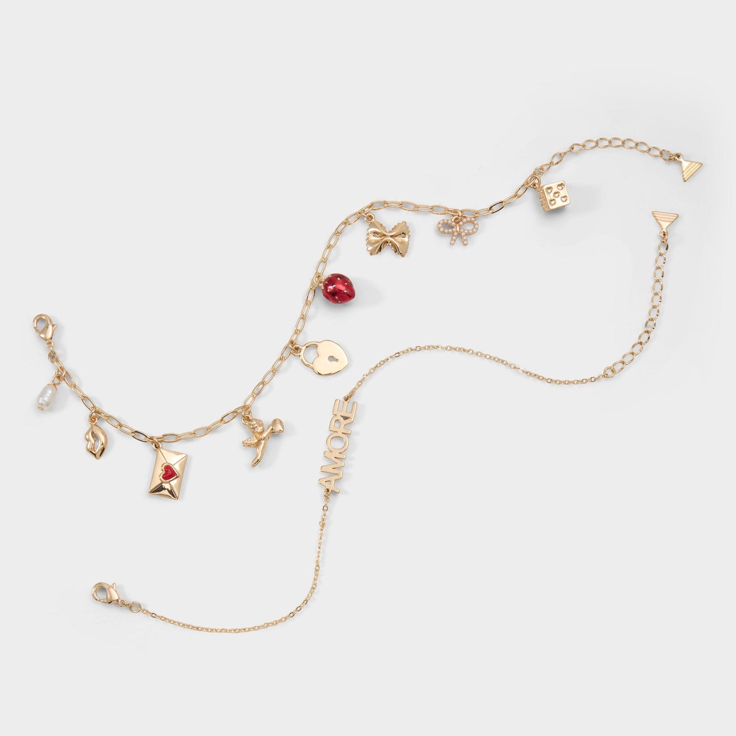 Loverchain in Red - Charm bracelet - Red