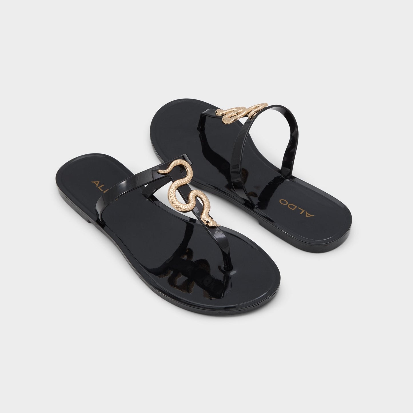 Apanie in Black Gold Multi - Jelly sandal - Black/Gold Multi