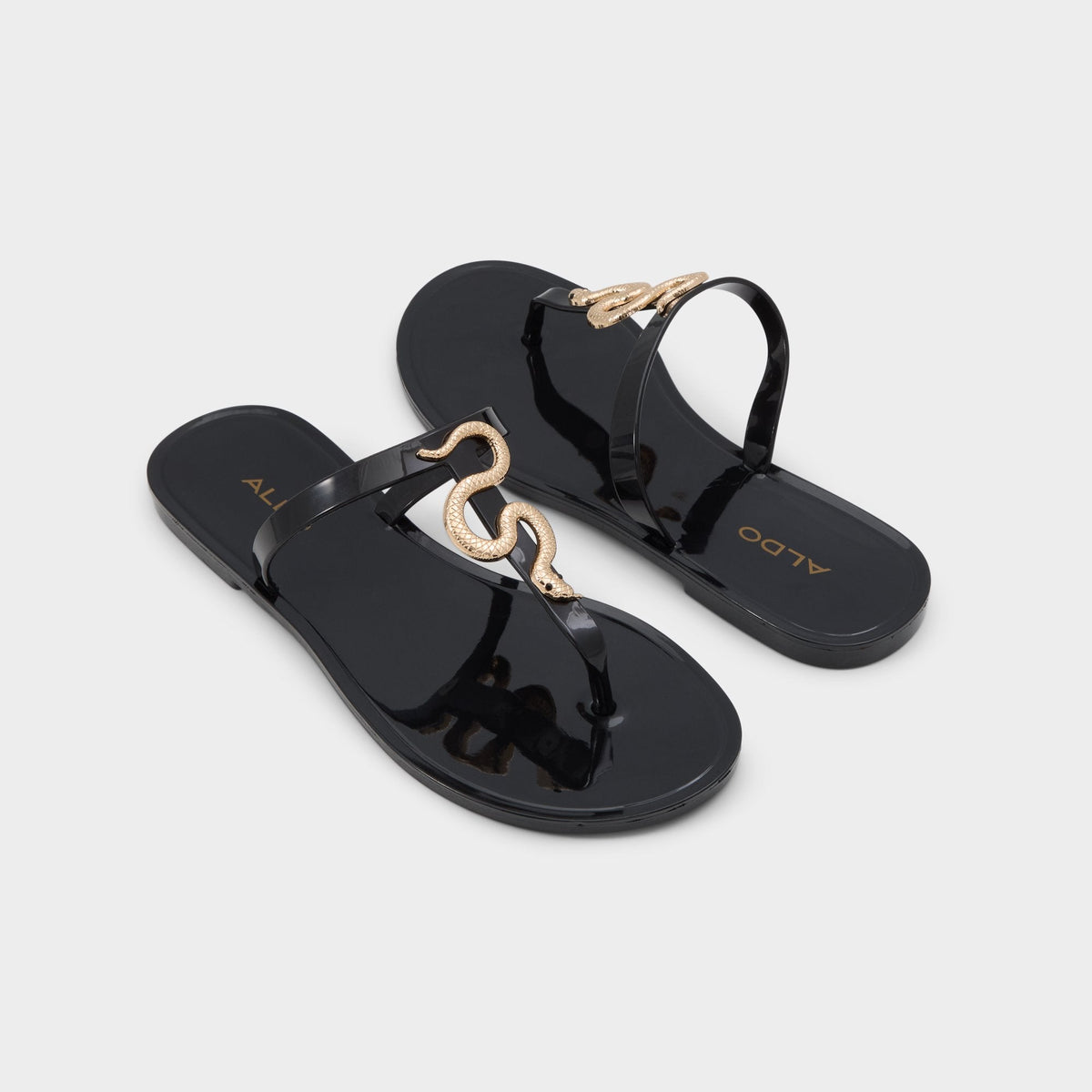 Apanie in Black Gold Multi - Jelly sandal - Black/Gold Multi