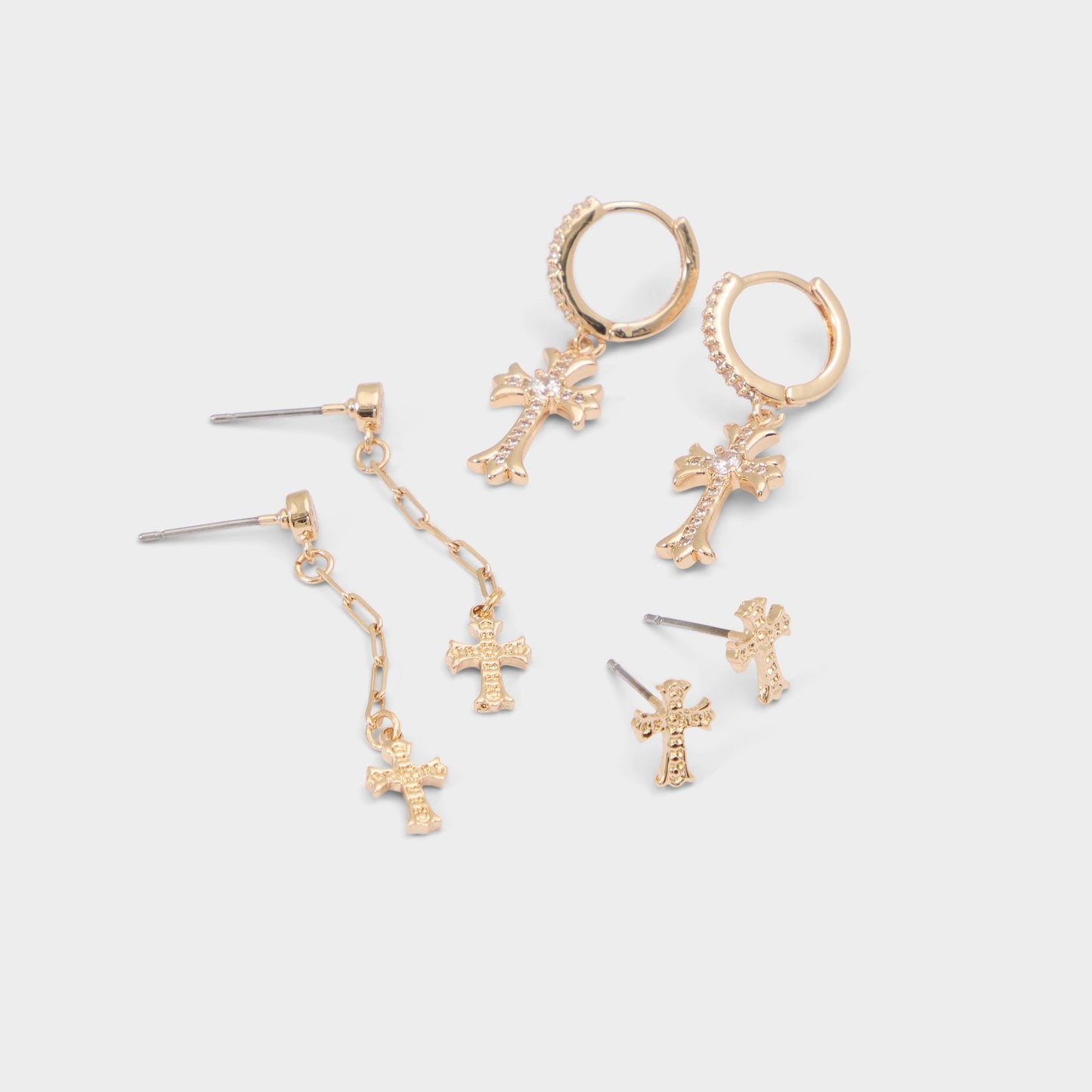 Eclipsse in Gold Clear Multi - Earrings - Gold/Clear Multi