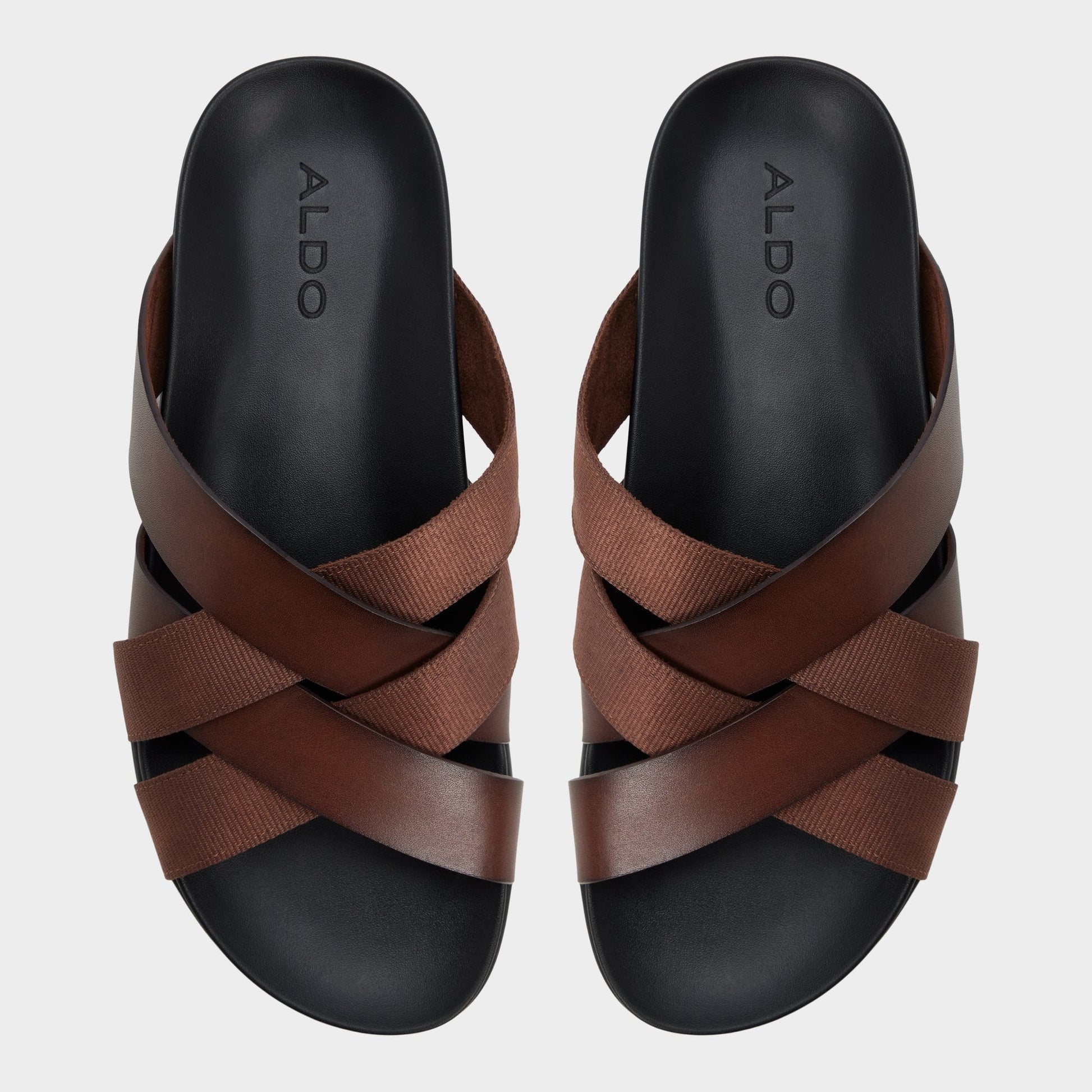 Florian in Dark Brown - Slide sandal - Dark brown