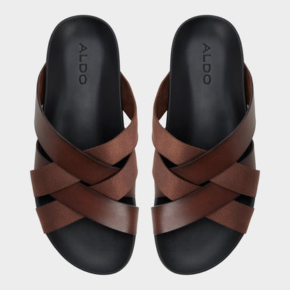 Florian in Dark Brown - Slide sandal - Dark brown