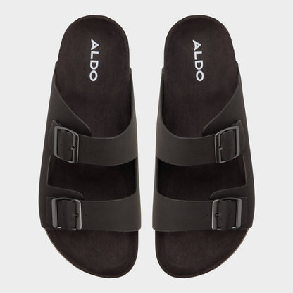 Agustin in Dark Brown - Slide sandal - Dark brown