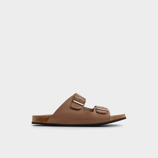 Agustin in Dark Beige - Slide sandal - Dark beige