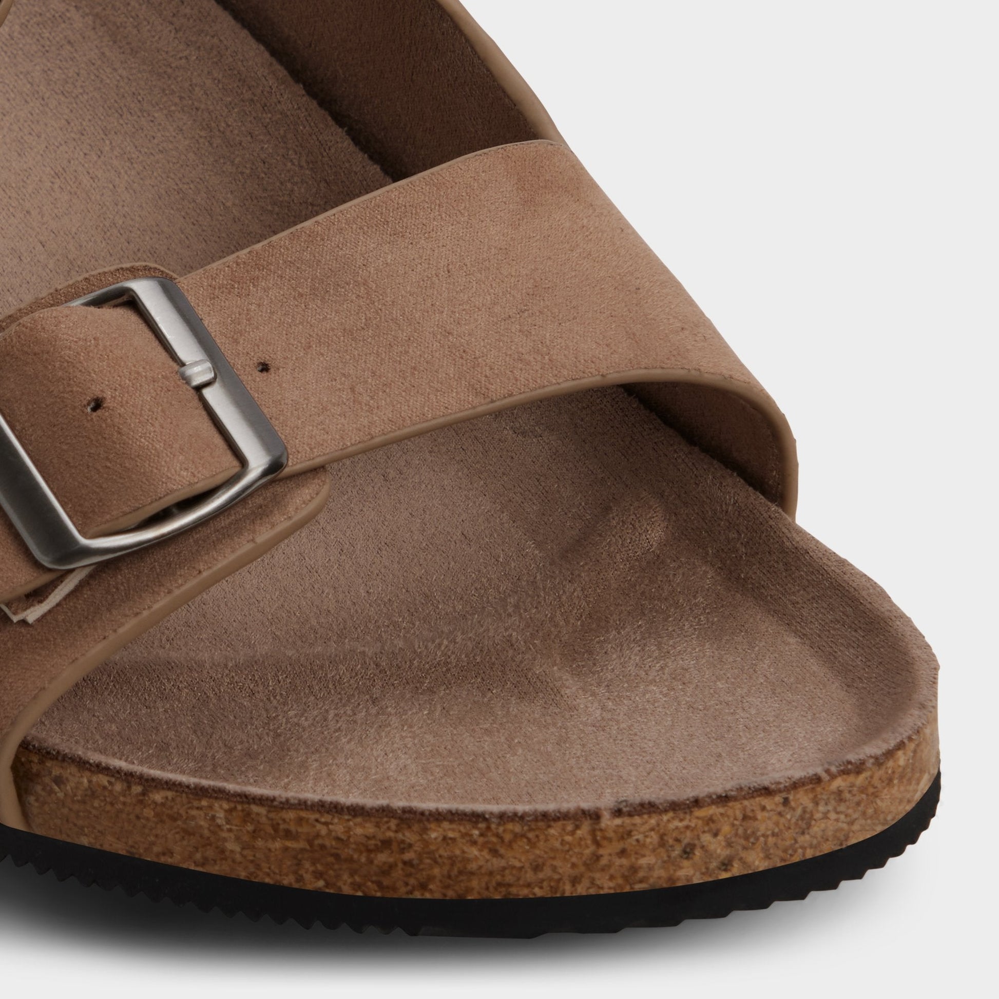 Agustin in Dark Beige - Slide sandal - Dark beige