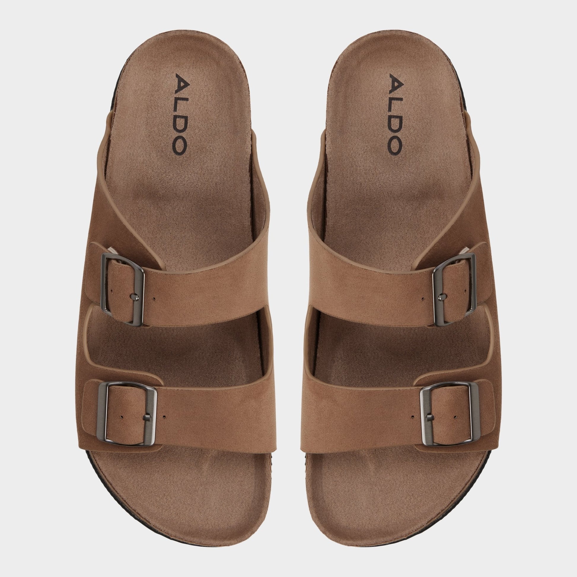 Agustin in Dark Beige - Slide sandal - Dark beige