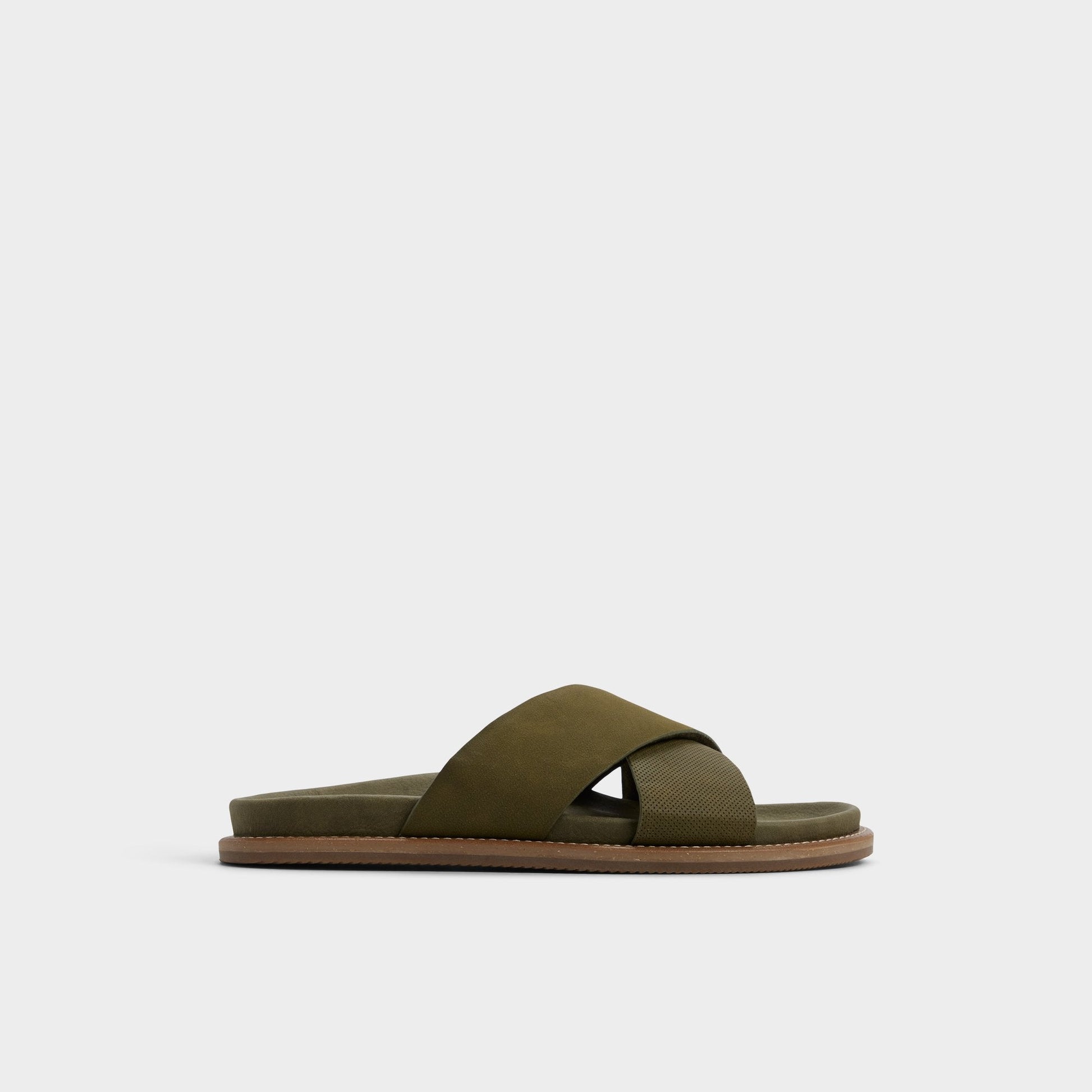 Marrin in Olive - Slide sandal - Olive