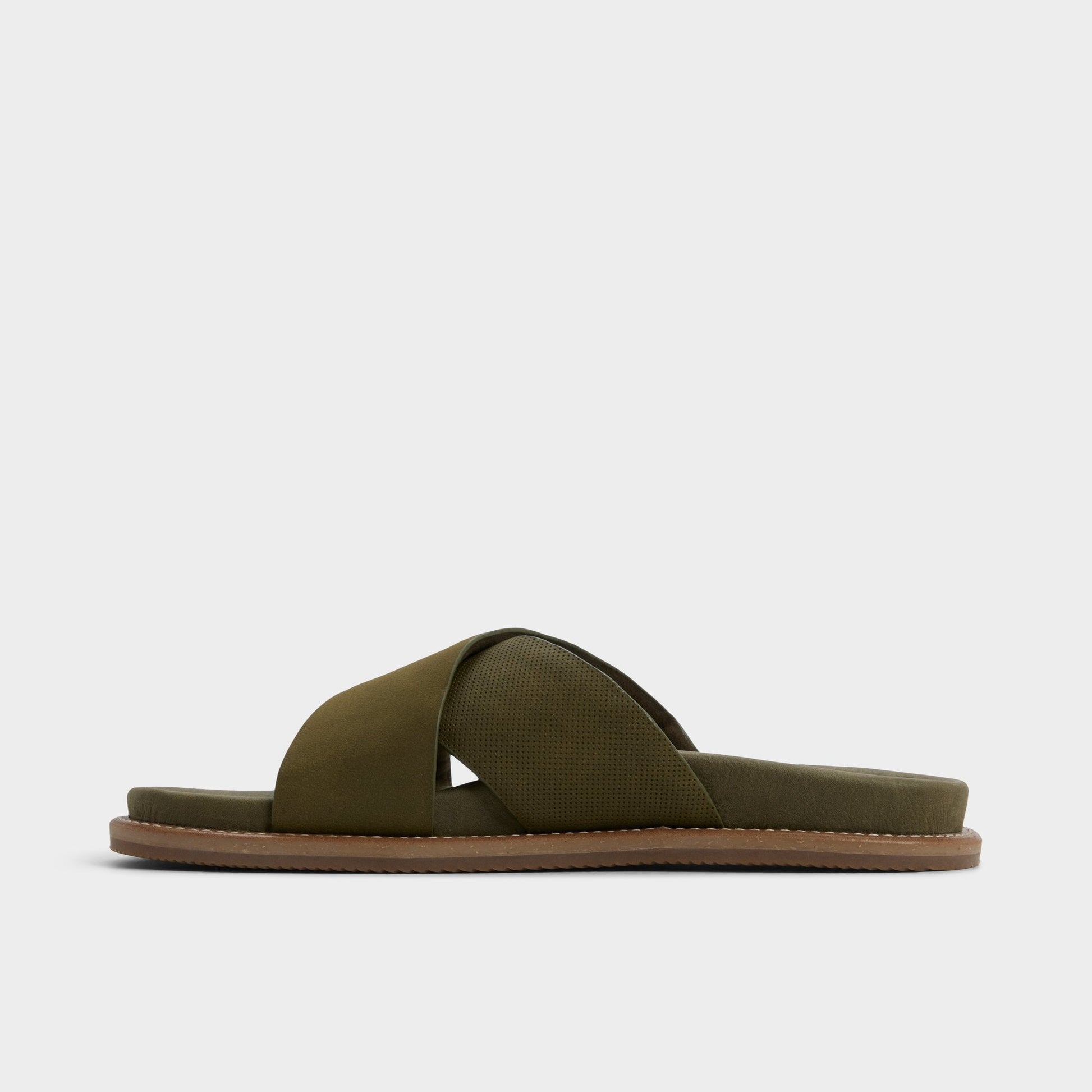 Marrin in Olive - Slide sandal - Olive
