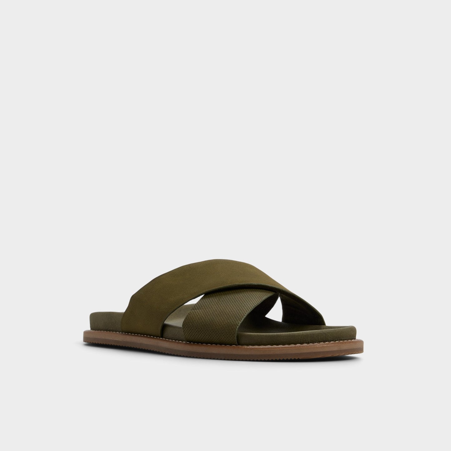 Marrin in Olive - Slide sandal - Olive