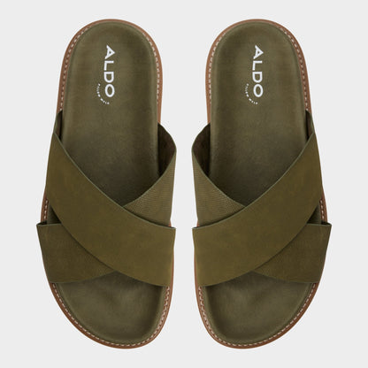 Marrin in Olive - Slide sandal - Olive