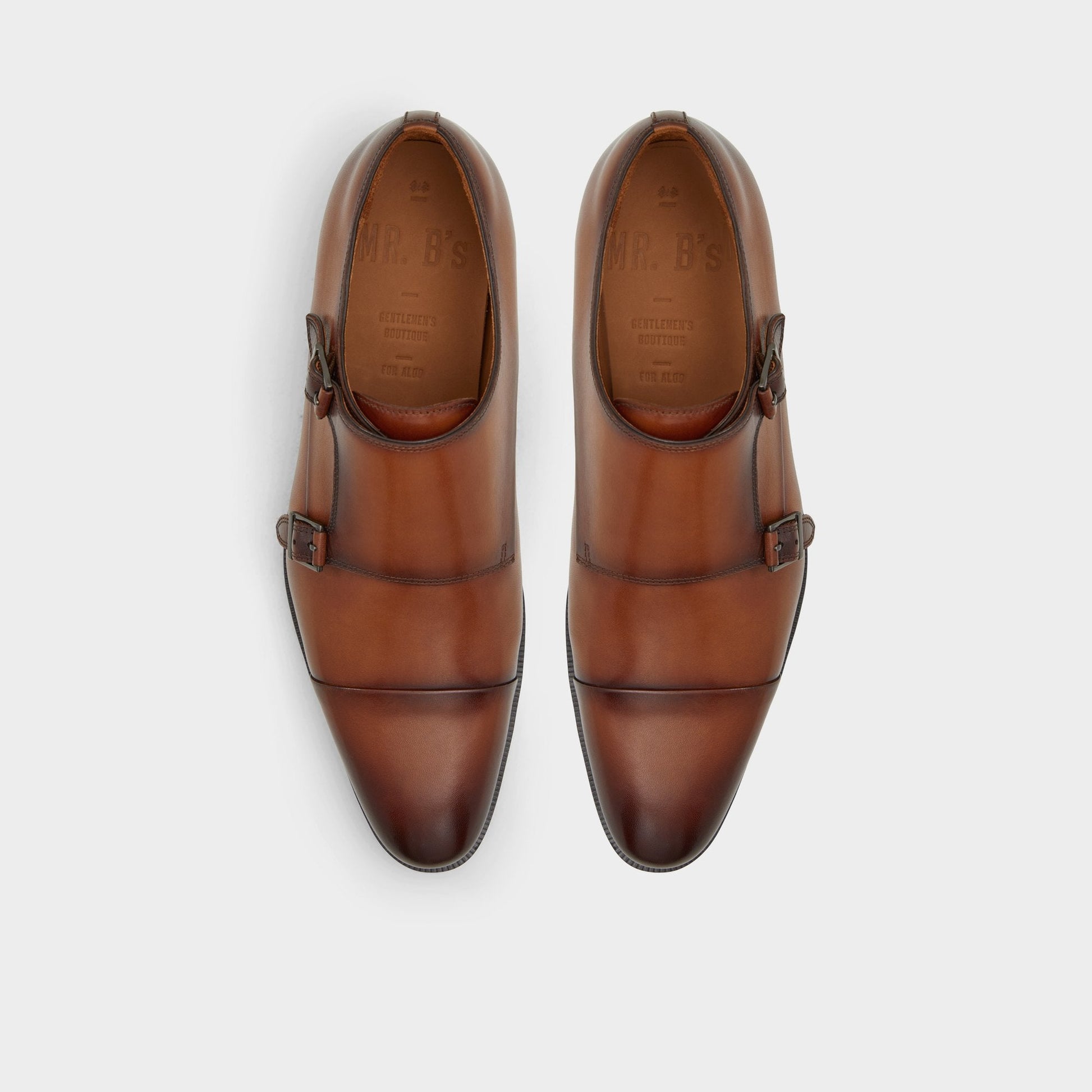 Axwell Cognac Men's Dress Shoes - Monkstrap loafer - Cognac