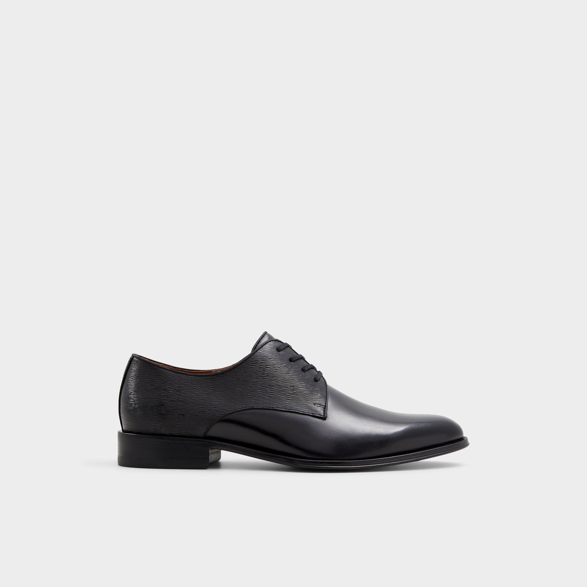 Halbart Black Leather Embossed Men's Oxfords & Lace-ups - Oxford shoe - Black