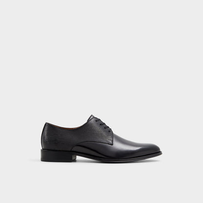 Halbart Black Leather Embossed Men's Oxfords & Lace-ups - Oxford shoe - Black