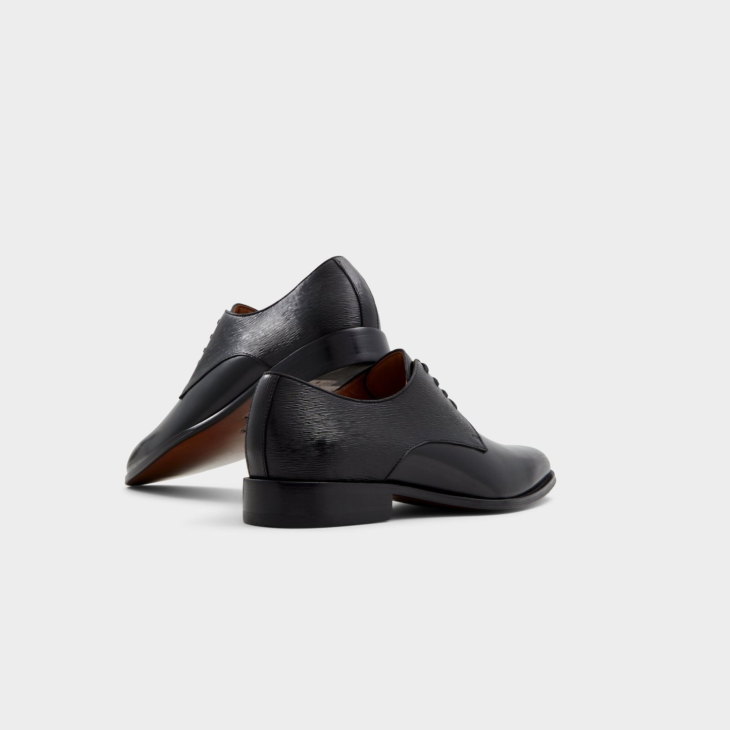 Halbart Black Leather Embossed Men's Oxfords & Lace-ups - Oxford shoe - Black