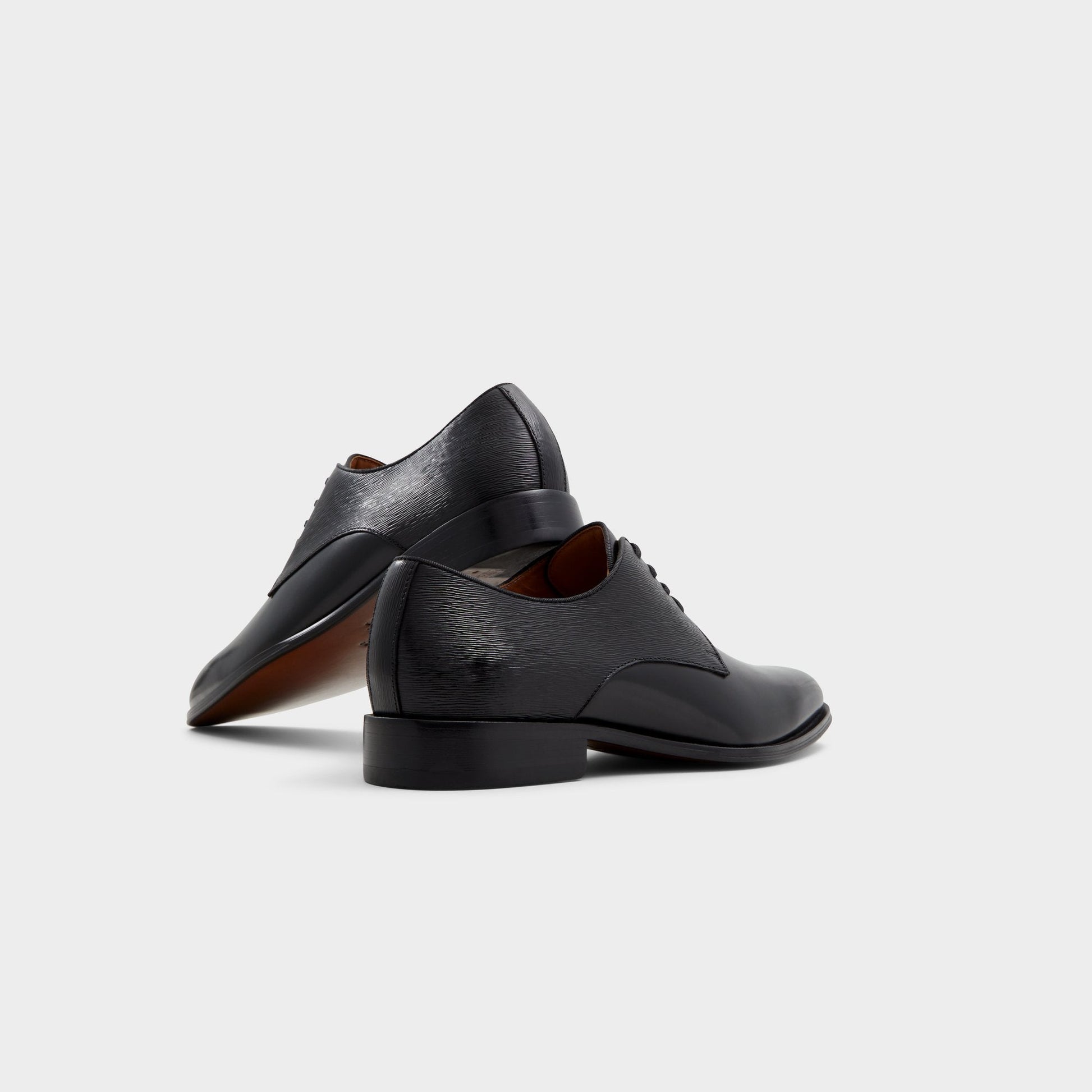 Halbart Black Leather Embossed Men's Oxfords & Lace-ups - Oxford shoe - Black