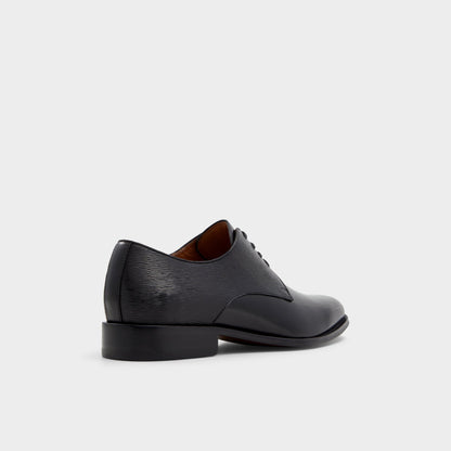 Halbart Black Leather Embossed Men's Oxfords & Lace-ups - Oxford shoe - Black