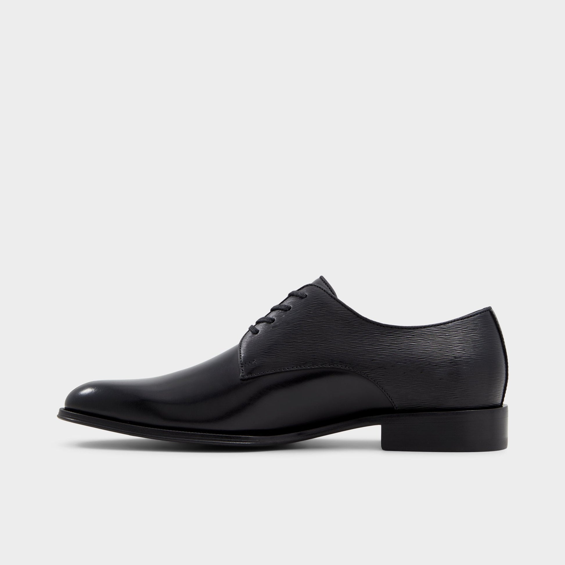 Halbart Black Leather Embossed Men's Oxfords & Lace-ups - Oxford shoe - Black