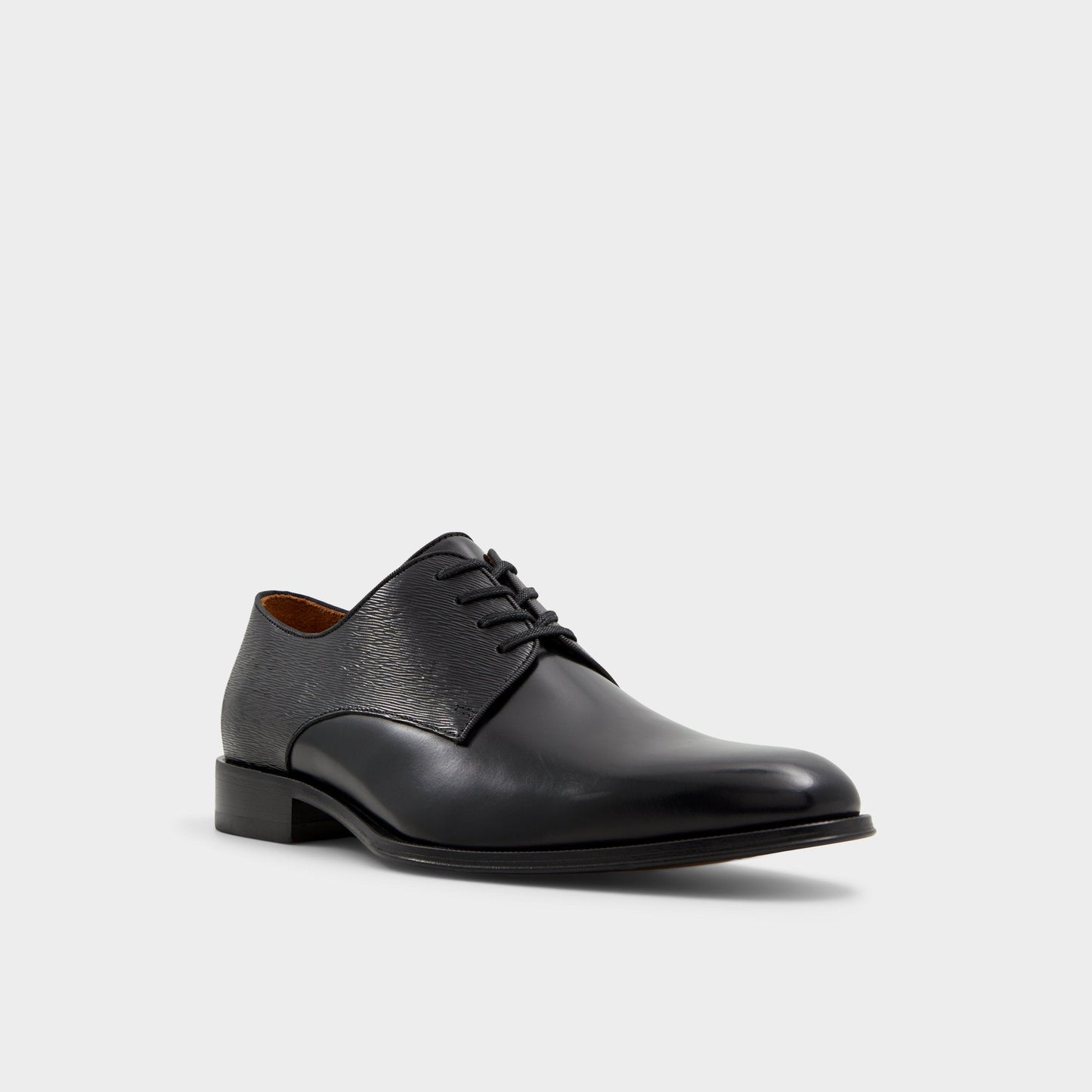 Halbart Black Leather Embossed Men's Oxfords & Lace-ups - Oxford shoe - Black