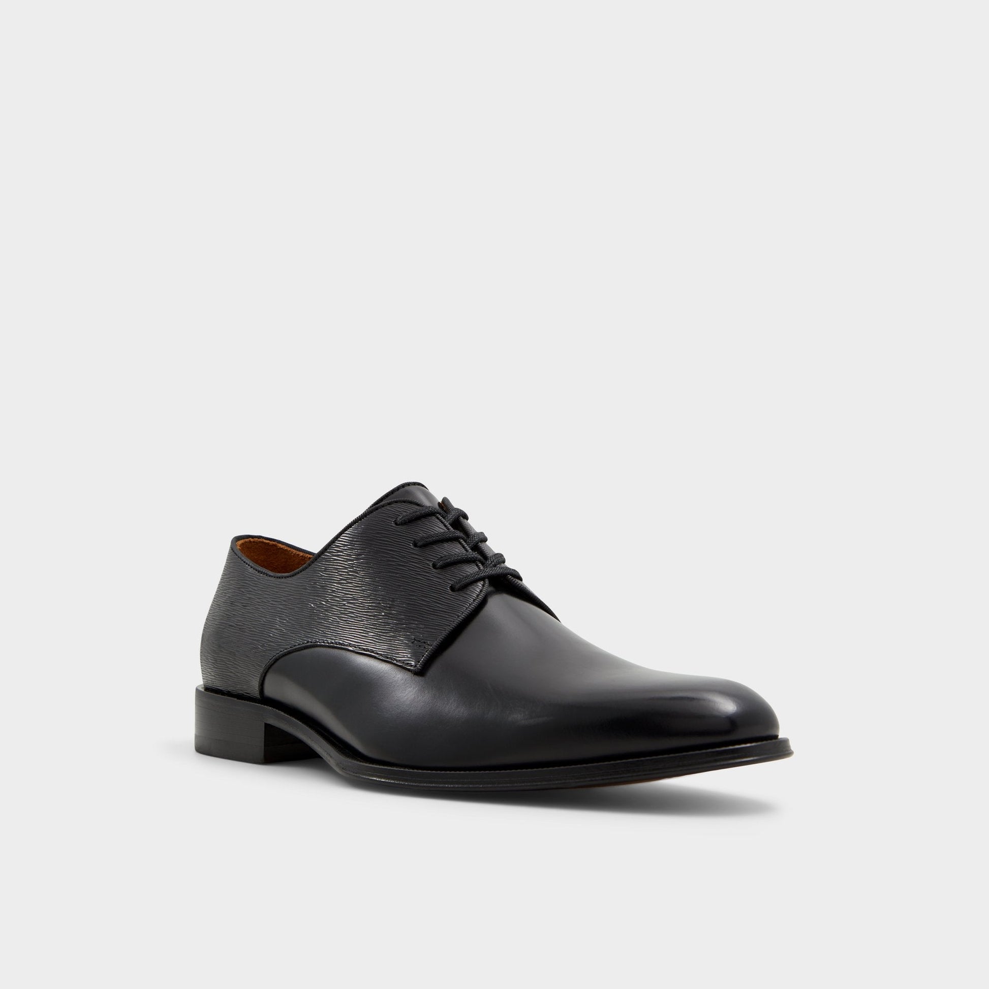 Halbart Black Leather Embossed Men's Oxfords & Lace-ups - Oxford shoe - Black