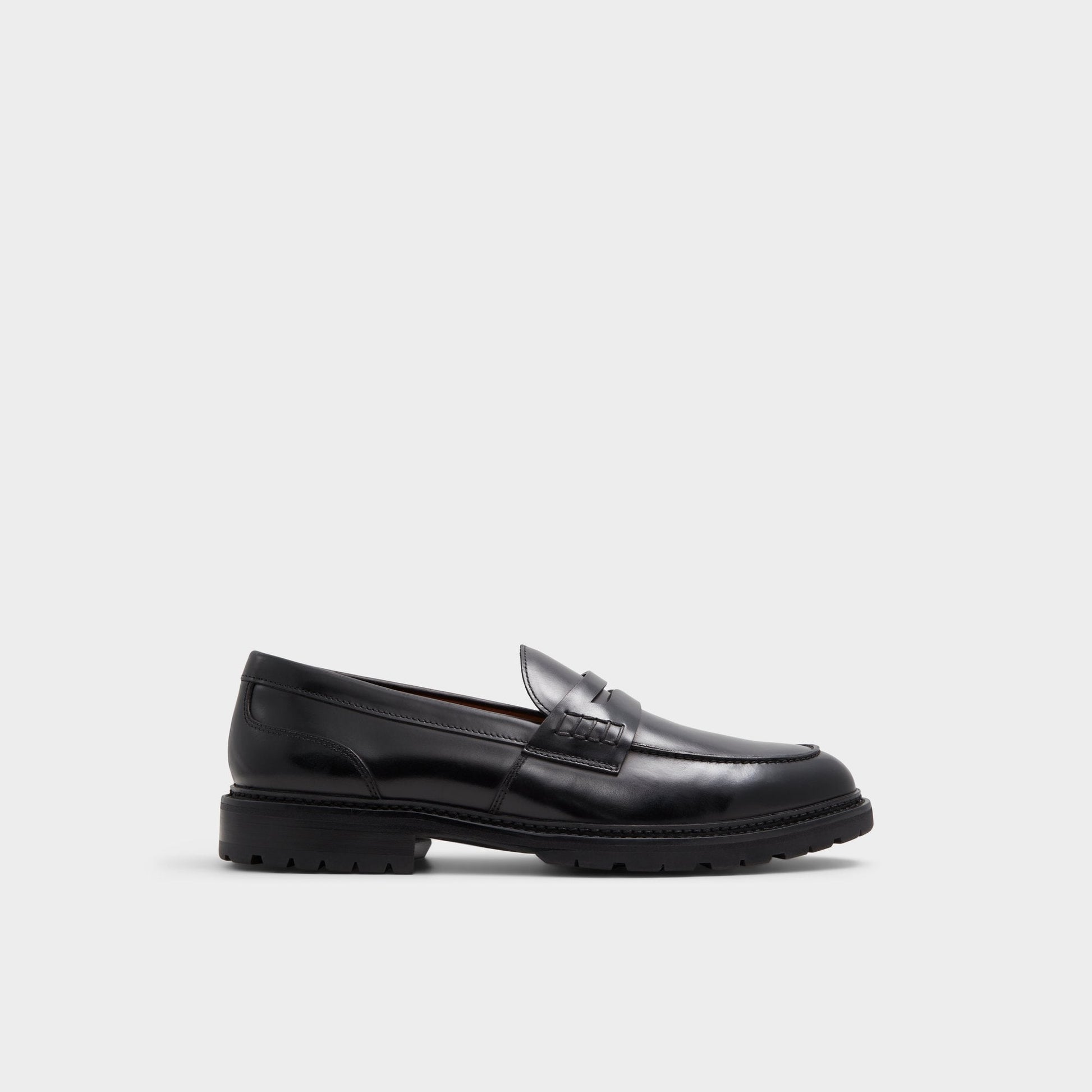 Aleris Black Men's Dress Shoes - Loafer, Lug sole - Black