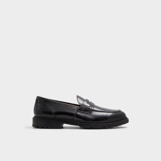 Aleris Black Men's Dress Shoes - Loafer, Lug sole - Black