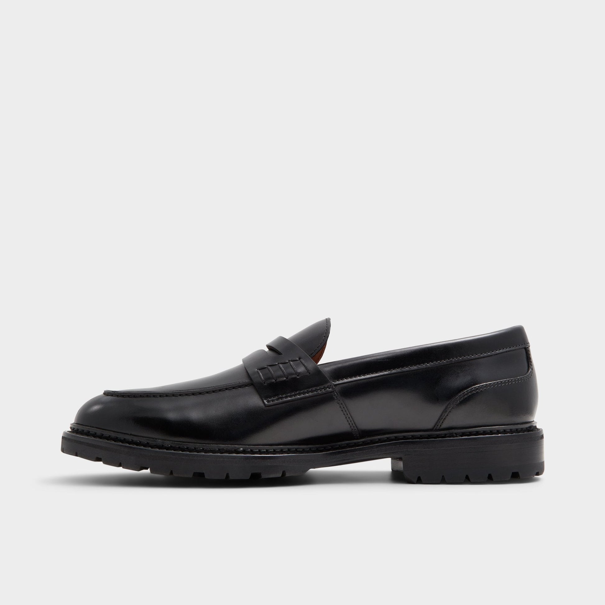 Aleris Black Men's Dress Shoes - Loafer, Lug sole - Black
