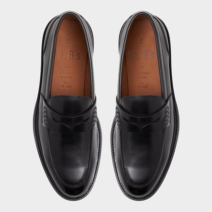 Aleris Black Men's Dress Shoes - Loafer, Lug sole - Black