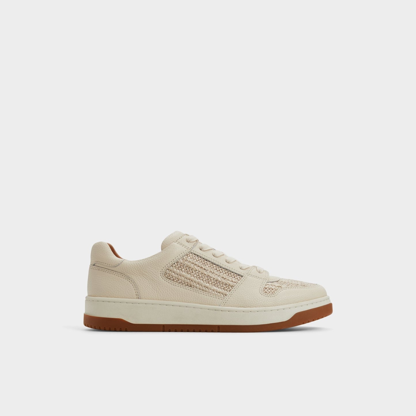 Ludlow White Leather Mixed Material Men's Low top - Low top sneaker - White