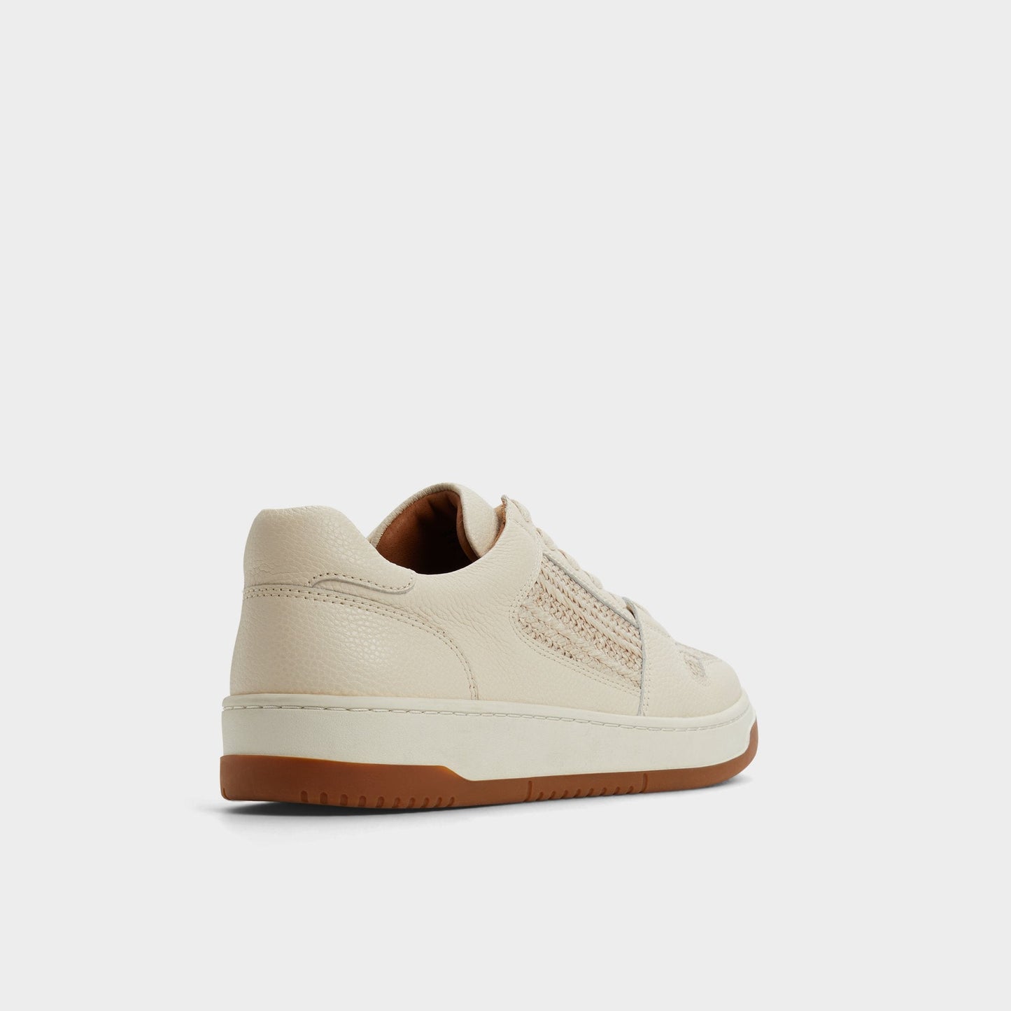 Ludlow White Leather Mixed Material Men's Low top - Low top sneaker - White