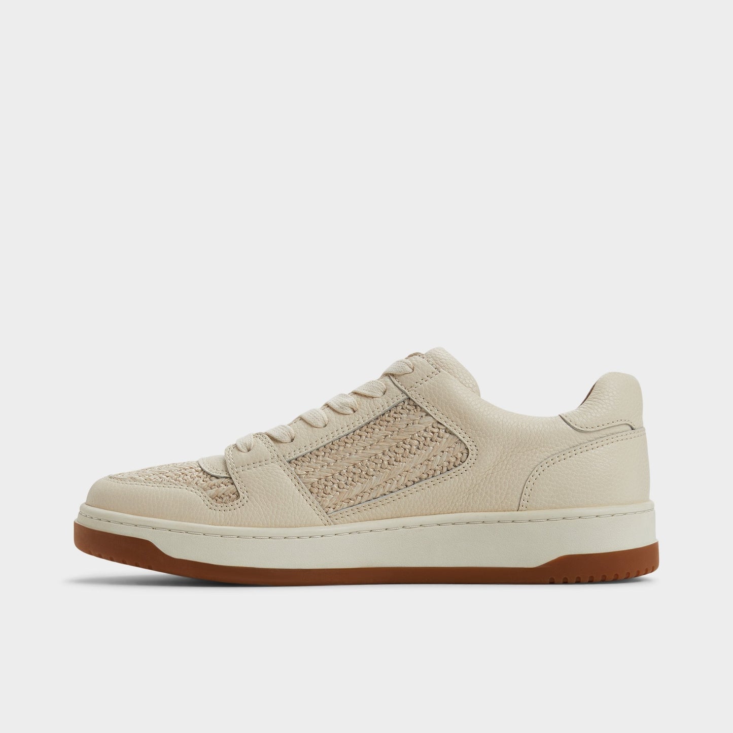 Ludlow White Leather Mixed Material Men's Low top - Low top sneaker - White