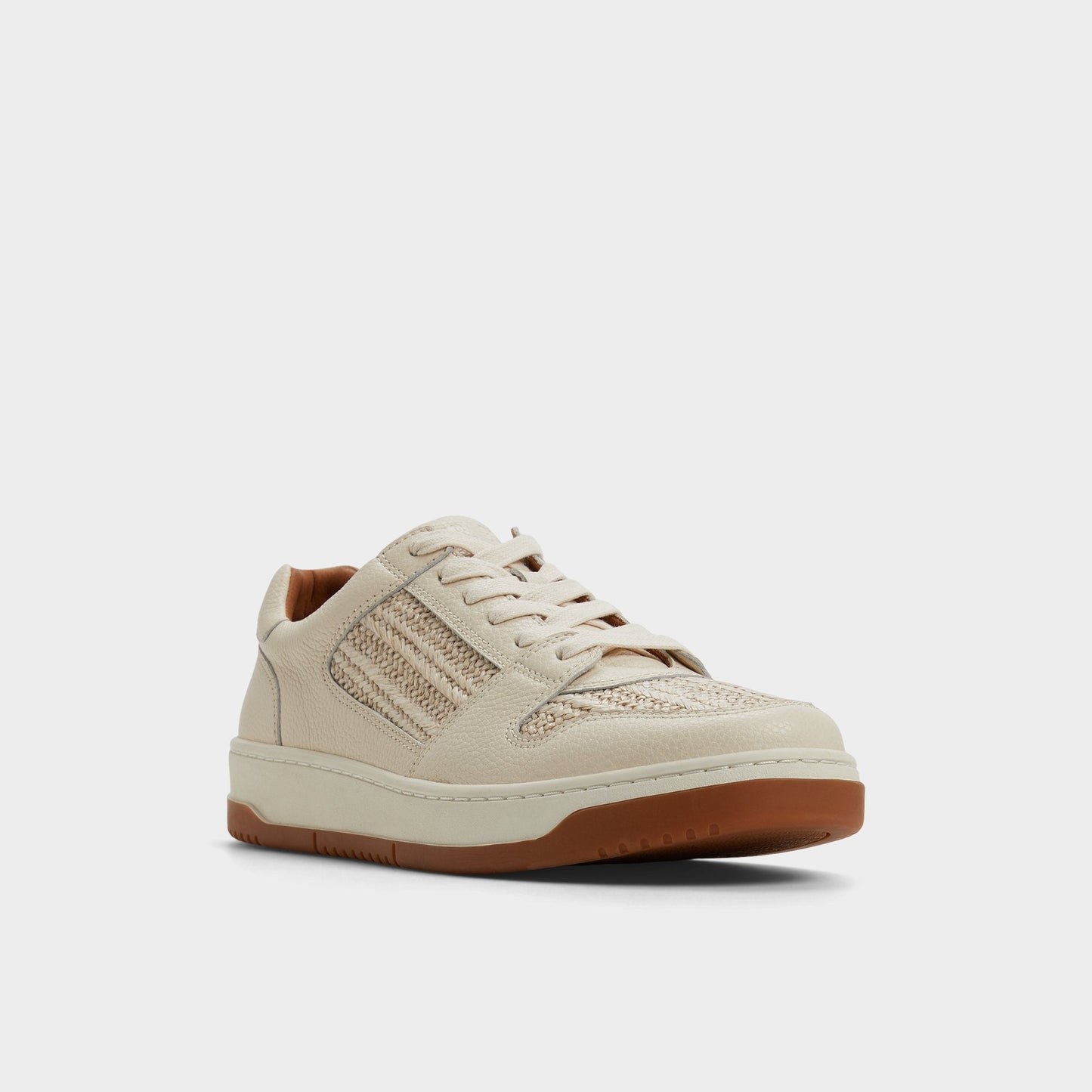 Ludlow White Leather Mixed Material Men's Low top - Low top sneaker - White