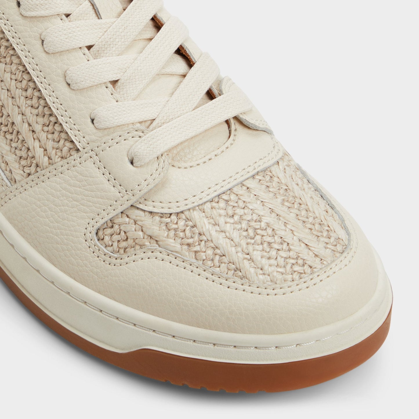 Ludlow White Leather Mixed Material Men's Low top - Low top sneaker - White