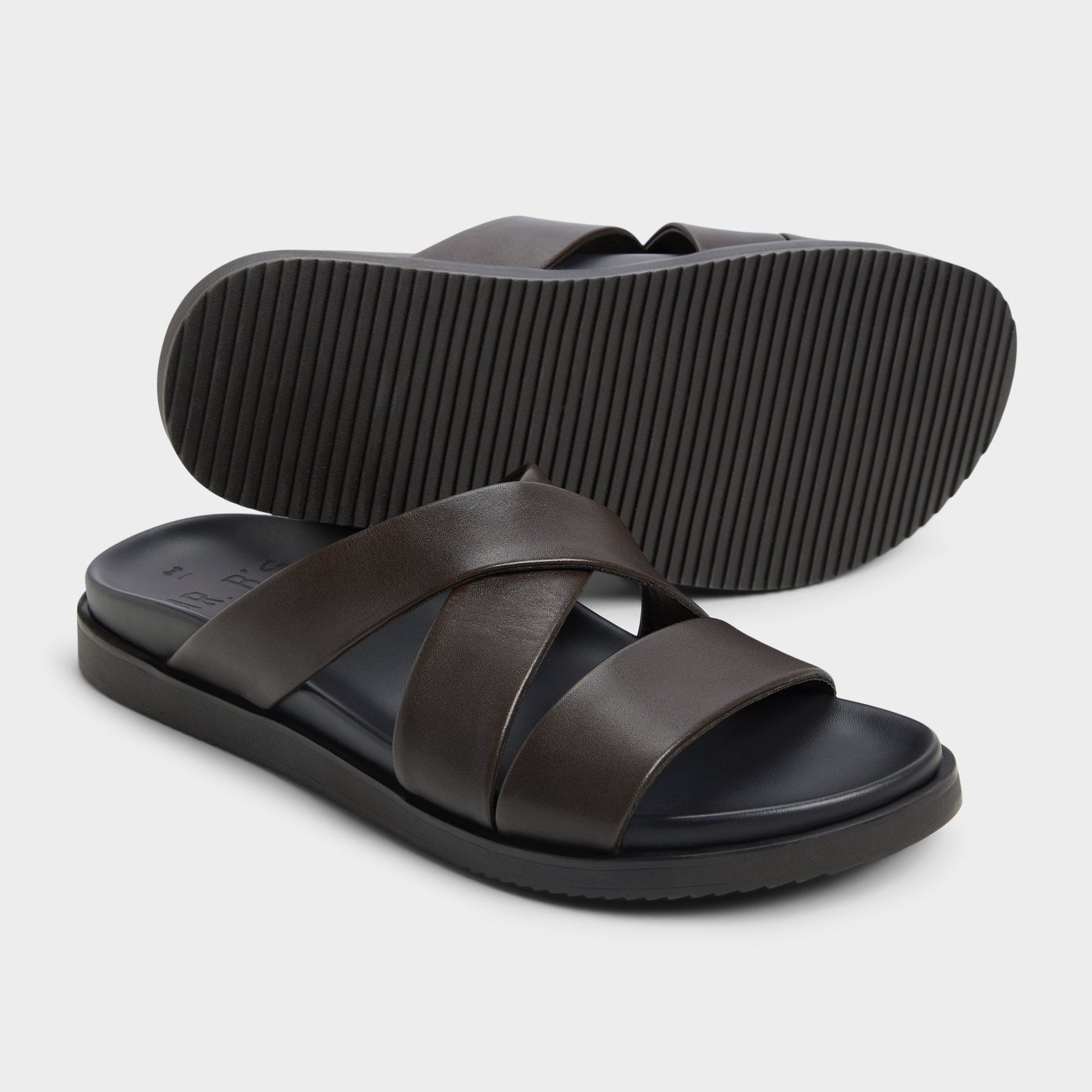 Kairo Dark Brown Men's Sandals & Slides - Slide sandal - Dark Brown