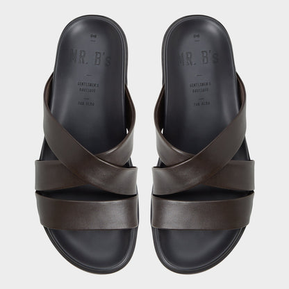 Kairo Dark Brown Men's Sandals & Slides - Slide sandal - Dark Brown