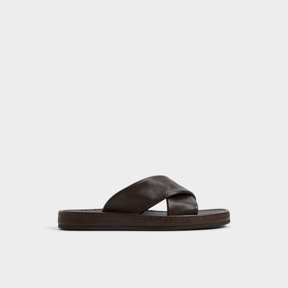 Steele Dark Brown Men's Sandals & Slides - Slide sandal - Dark Brown