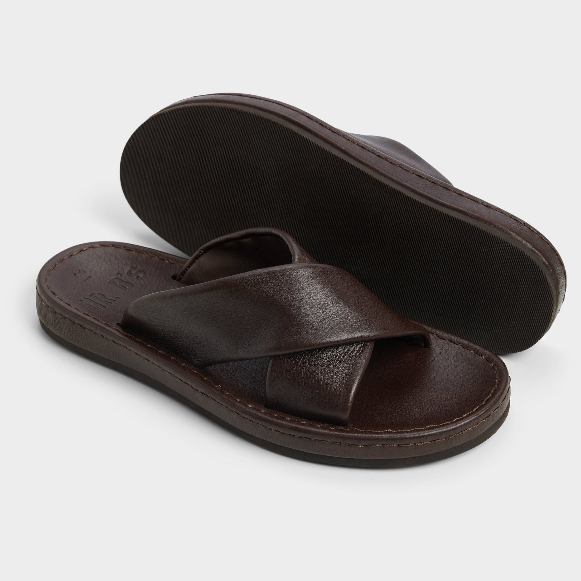Steele Dark Brown Men's Sandals & Slides - Slide sandal - Dark Brown