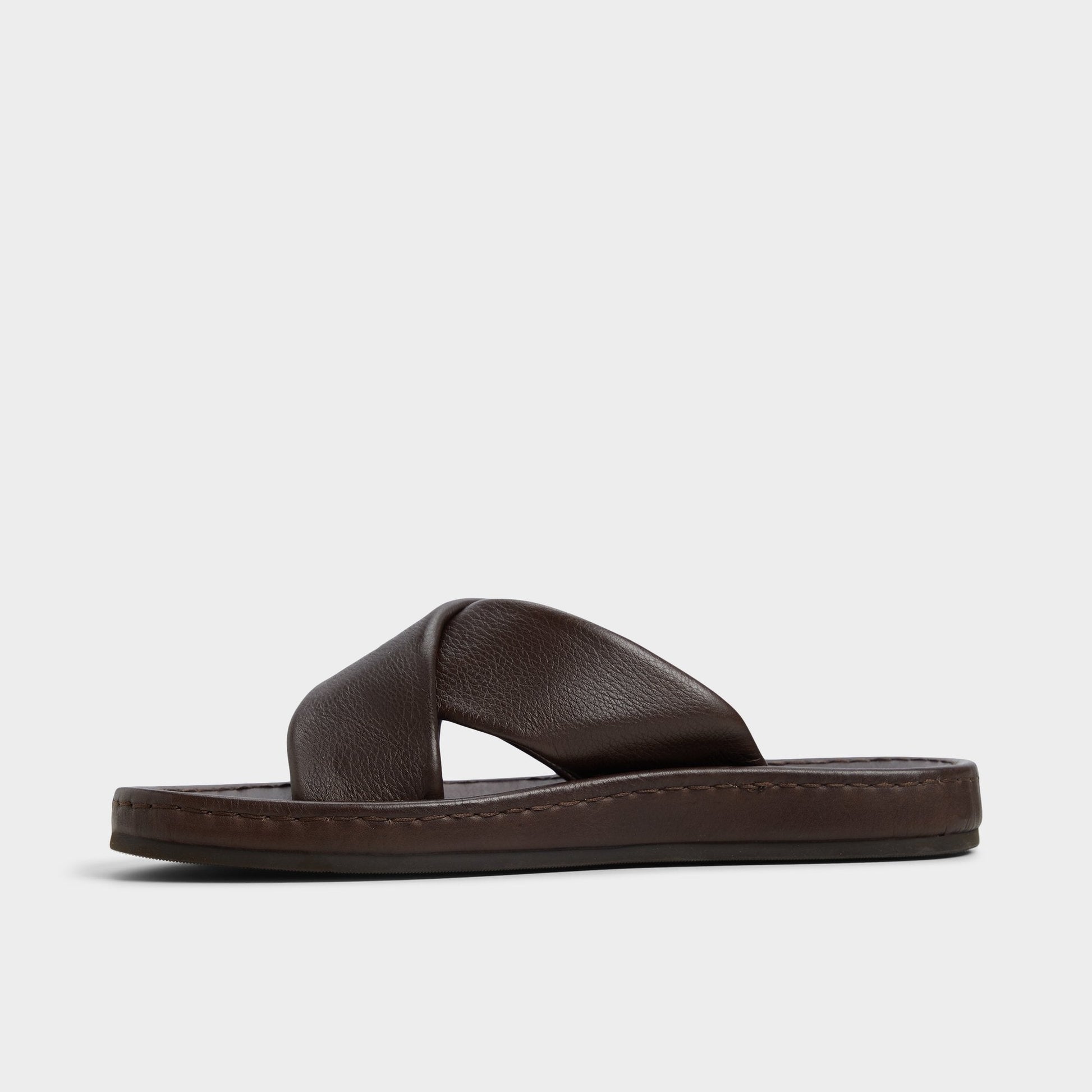 Steele Dark Brown Men's Sandals & Slides - Slide sandal - Dark Brown