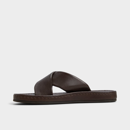 Steele Dark Brown Men's Sandals & Slides - Slide sandal - Dark Brown