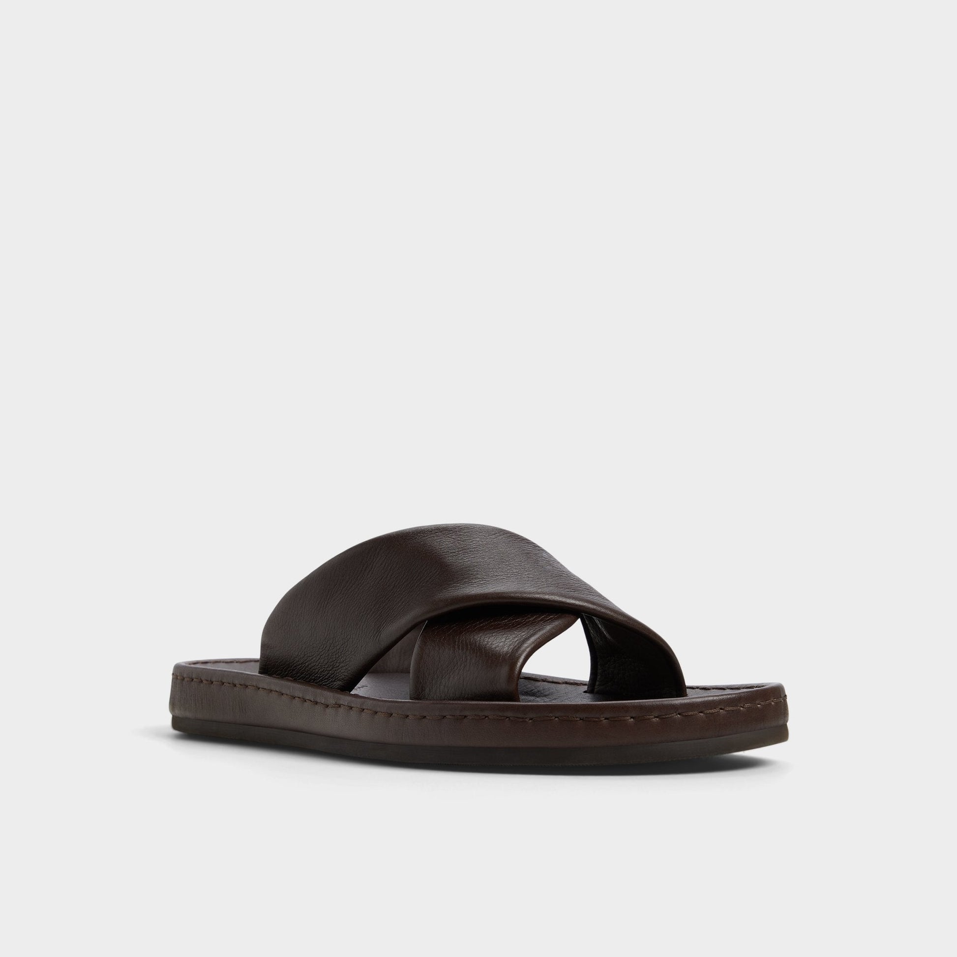 Steele Dark Brown Men's Sandals & Slides - Slide sandal - Dark Brown