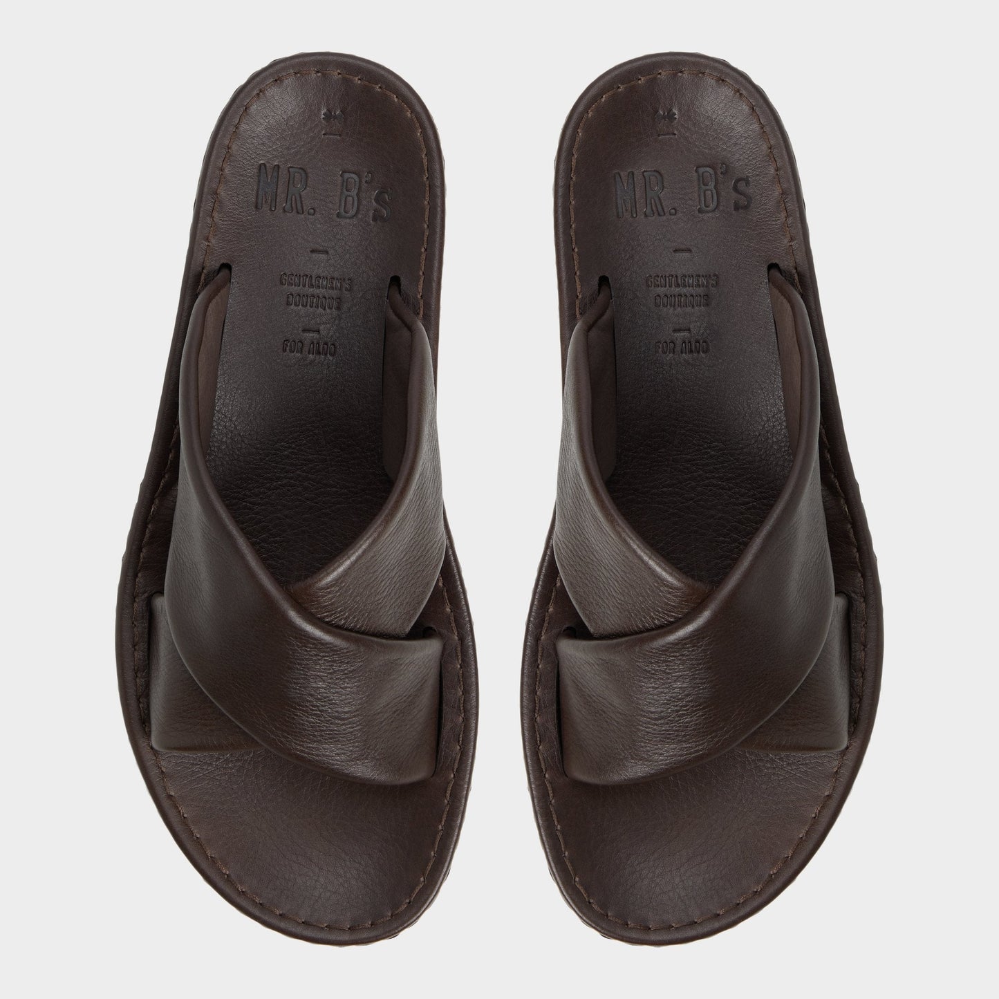 Steele Dark Brown Men's Sandals & Slides - Slide sandal - Dark Brown