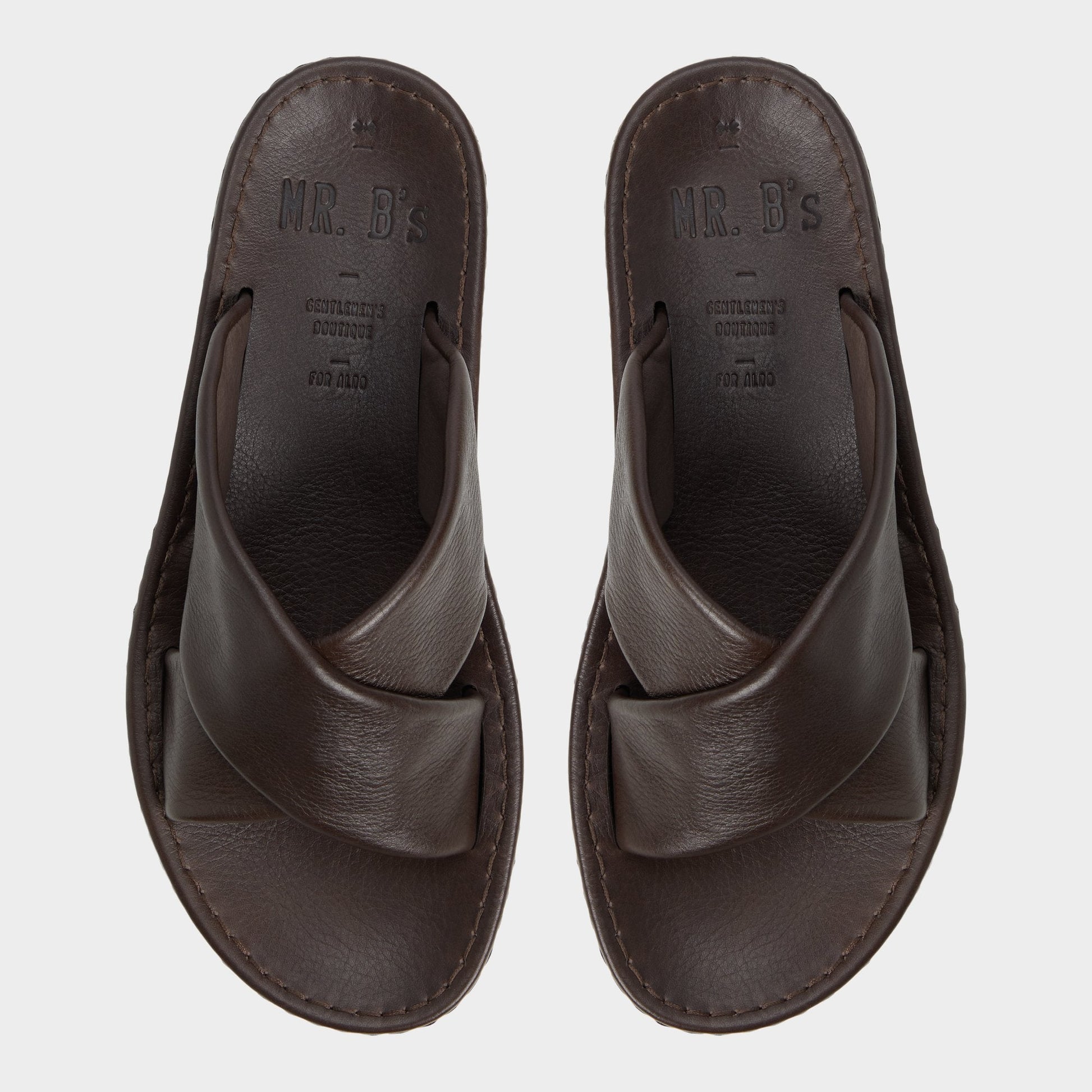 Steele Dark Brown Men's Sandals & Slides - Slide sandal - Dark Brown