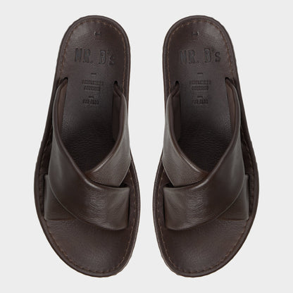 Steele Dark Brown Men's Sandals & Slides - Slide sandal - Dark Brown