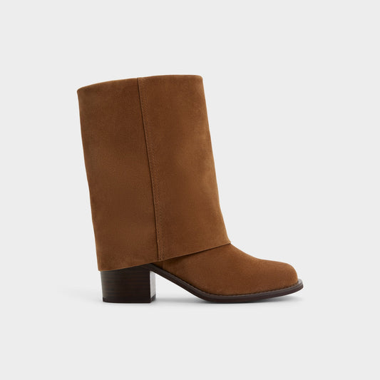 Nolya in Medium Brown - Ankle boot, Block heel - Medium brown