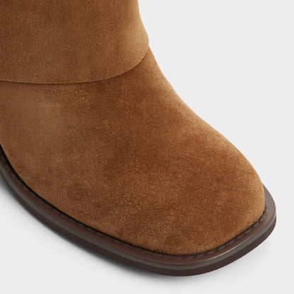 Nolya in Medium Brown - Ankle boot, Block heel - Medium brown