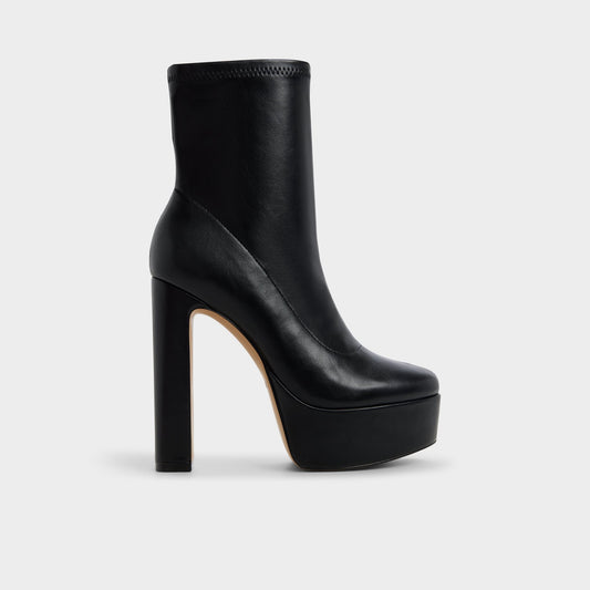 Brejara in Black - Ankle boot, Platform - Black
